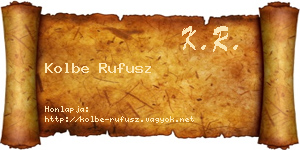 Kolbe Rufusz névjegykártya